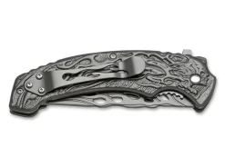 Grey Flaming Skull