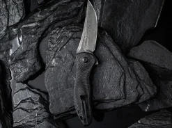 Synergy 3 Damascus G10 Cf Black Trailing Point